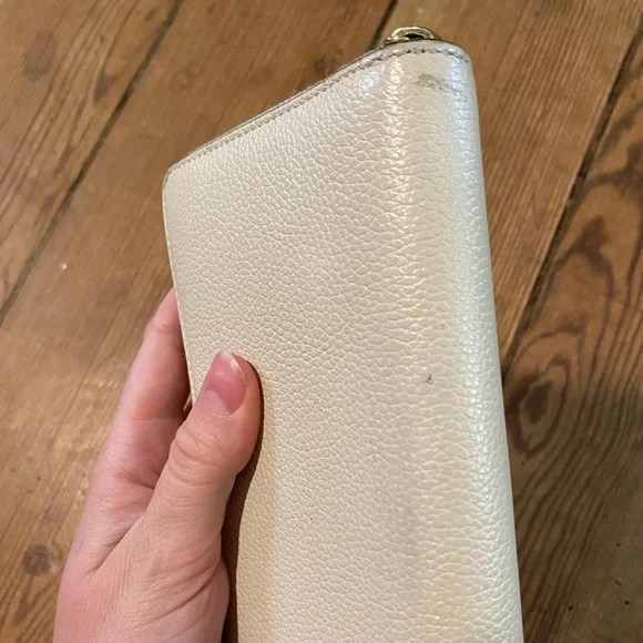 Authentic Gucci Zumi horsebit zip around wallet cream gold silver - Picture 3 of 11
